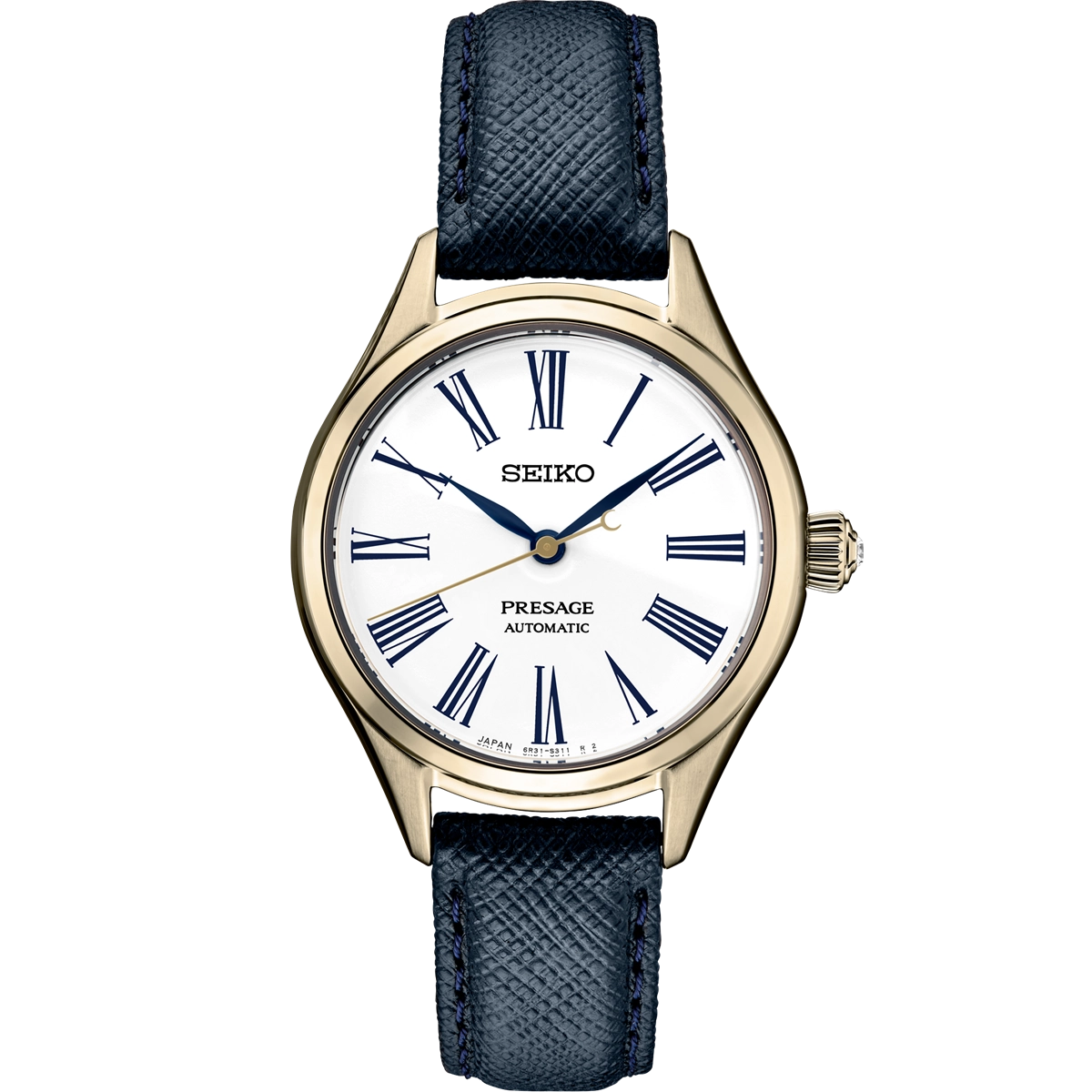 Seiko Presage Yellow Gold-Plated Stainless Steel Leather Strap Automatic