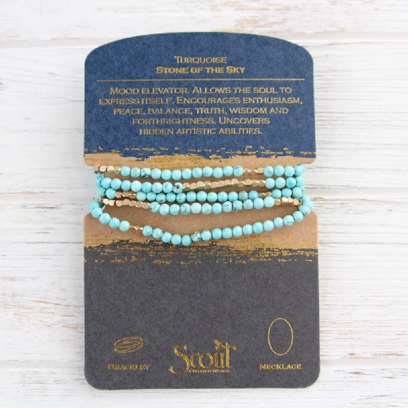 Scout Turquoise and Gold Wrap Bracelet & Necklace